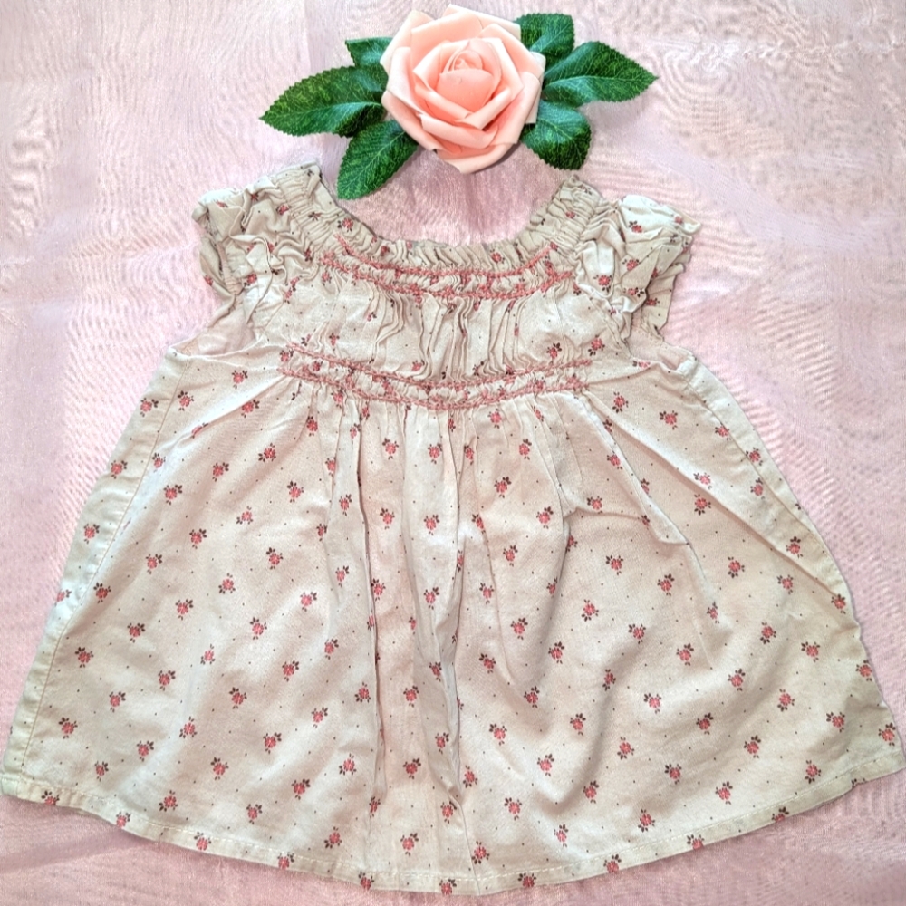 100% Cotton Floral Baby Girl Dress 6-12 Months